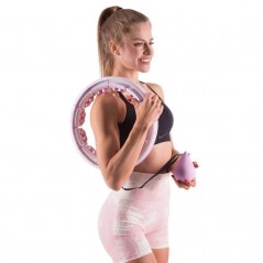 Masážní hula hop se závažím a počítadlem HHW06 HMS, růžový