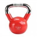 Kettlebell s chromovaným úchopem KTC HMS, 10 kg, červený