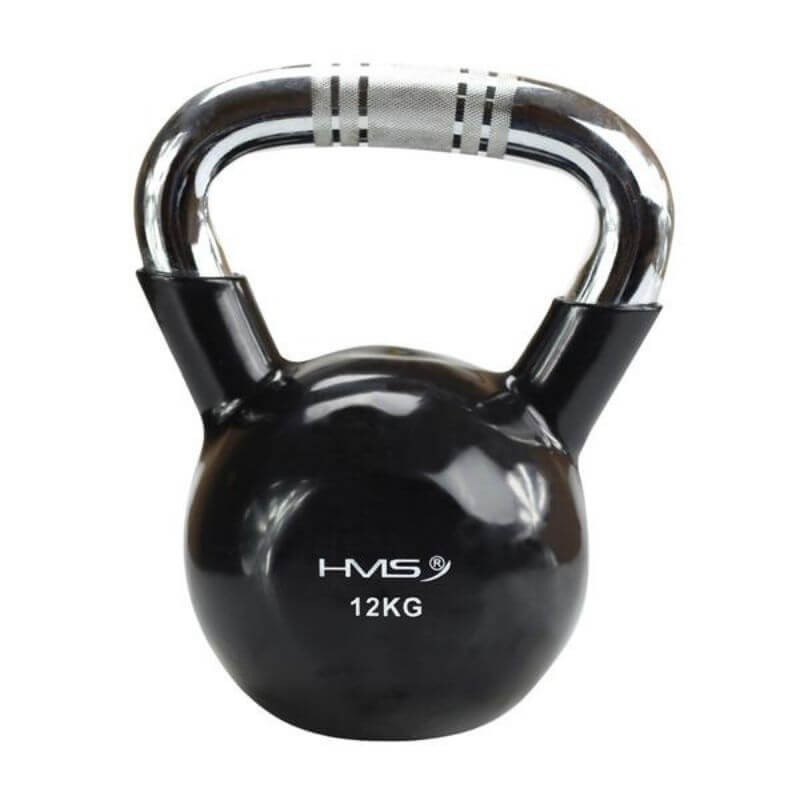 Kettlebell s chromovaným úchopem KTC HMS, 12 kg, černý Kettlebell s chromovaným úchopem KTC HMS, 12 kg, černý
