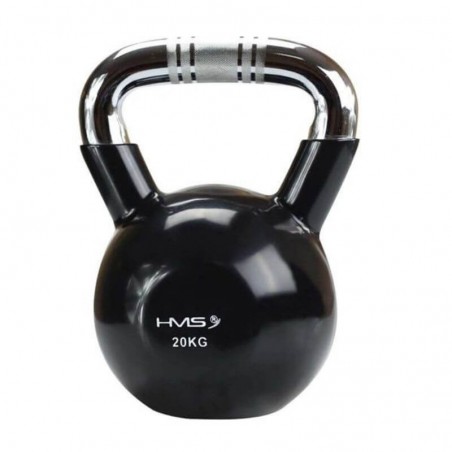 Kettlebell s chromovaným úchopem KTC HMS, 20 kg, černý