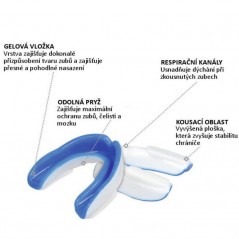 Chránič zubů DBX Bushido, bílo-modrý