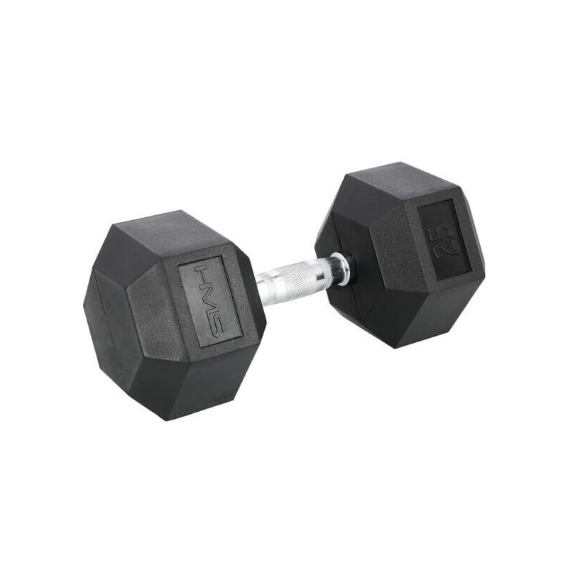 Černá hexagonální jednoruční činka HMS, 25 kg Černá hexagonální jednoruční činka HMS, 25 kg