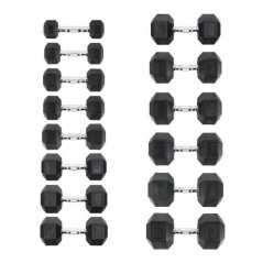 Černá hexagonální jednoruční činka HMS, 40 kg
