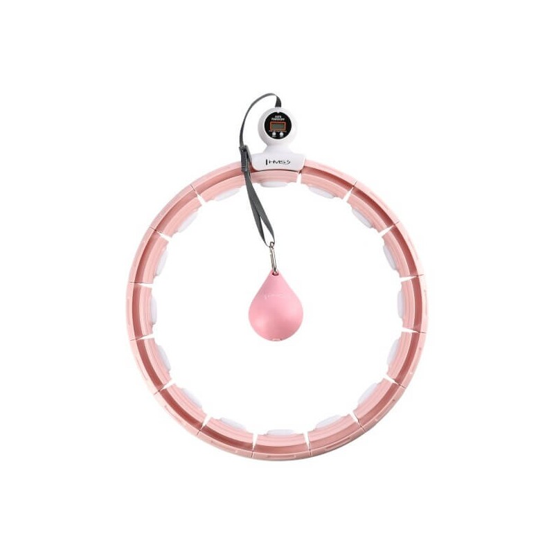 Masážní hula hoop HHM15 se závažím, magnety a počítadlem HMS, růžový Masážní hula hoop HHM15 se závažím, magnety a počítadlem HMS, růžový