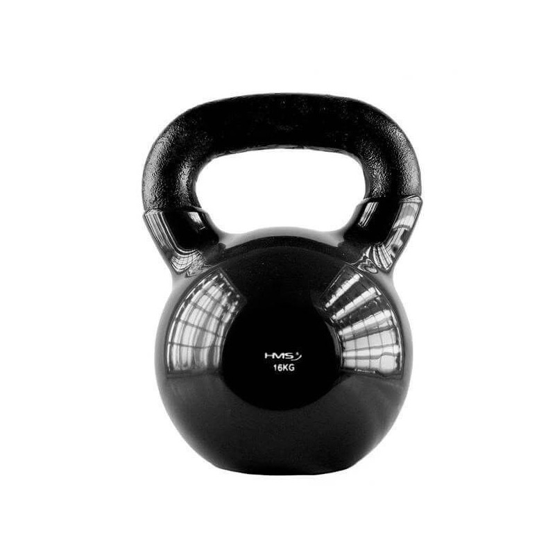 Kettlebell pokrytý vinylem KNV16 HMS 16 kg, černý Kettlebell pokrytý vinylem KNV16 HMS 16 kg, černý