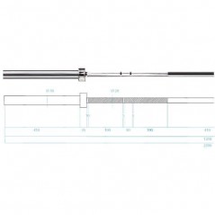 Olympijská osa GO900 220 cm x 50 mm HMS Premium