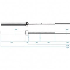 Olympijská osa GO1100 HMS Premium 220 cm x 50 mm