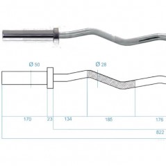 Lomená olympijská osa GOL160 HMS Premium 120 cm x 50 mm